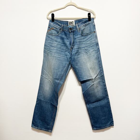 Ariat M2 relaxed boot cut mens denim blue jeans size 33 x 32 - Picture 1 of 4
